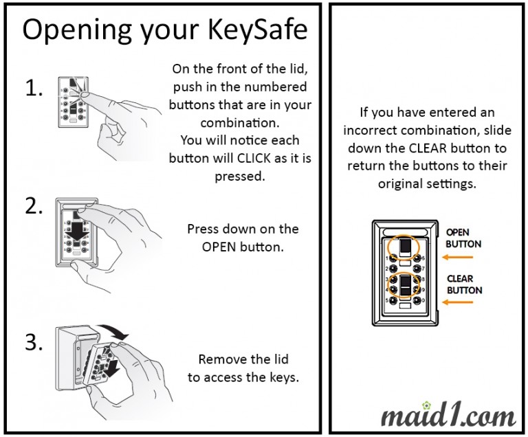 Instructions for your KeySafe maid1